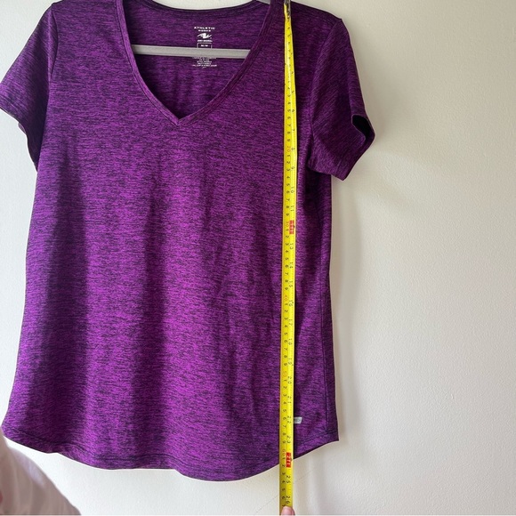 Athletic Works Purple Dri-More V-Neck Active Tee Women’s Medium Moisture-Wicking - Picture 4 of 8